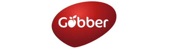 Logo of Göbber – red drop shape with white lettering