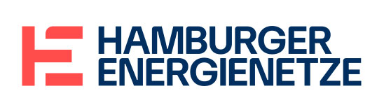 Logo of Hamburger Energienetze – red symbol with blue lettering